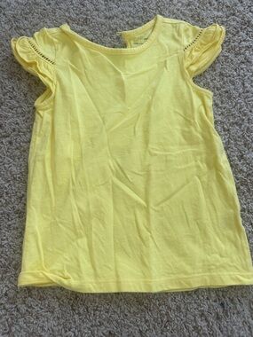 Janie and Jack Bright Yellow Ruffle Sleeve Tee